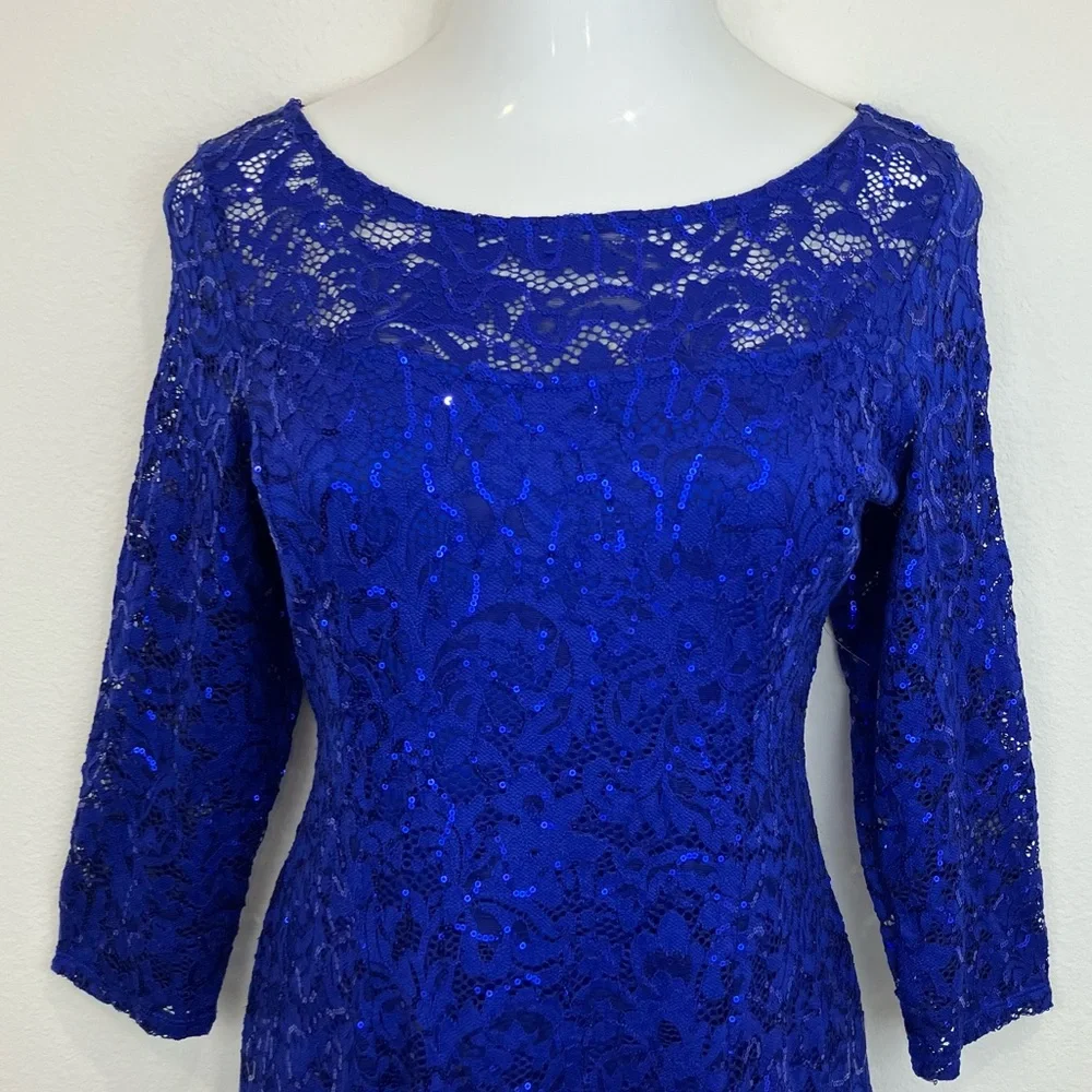 NWOT Marina V-Neck Lace Fit & Flare Dress